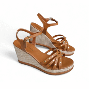 Plataforma Tree Shoes Caramelo Com Aplicações Em Ribites