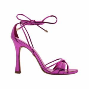 Sandália Cecconello Cristal Couro Pink  Com Amarração