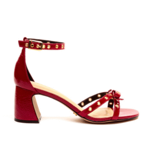 Sandália Cecconello Verniz Glossy - Couro Vermelho